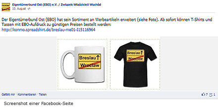 Screenshot einer Facebook-Seite