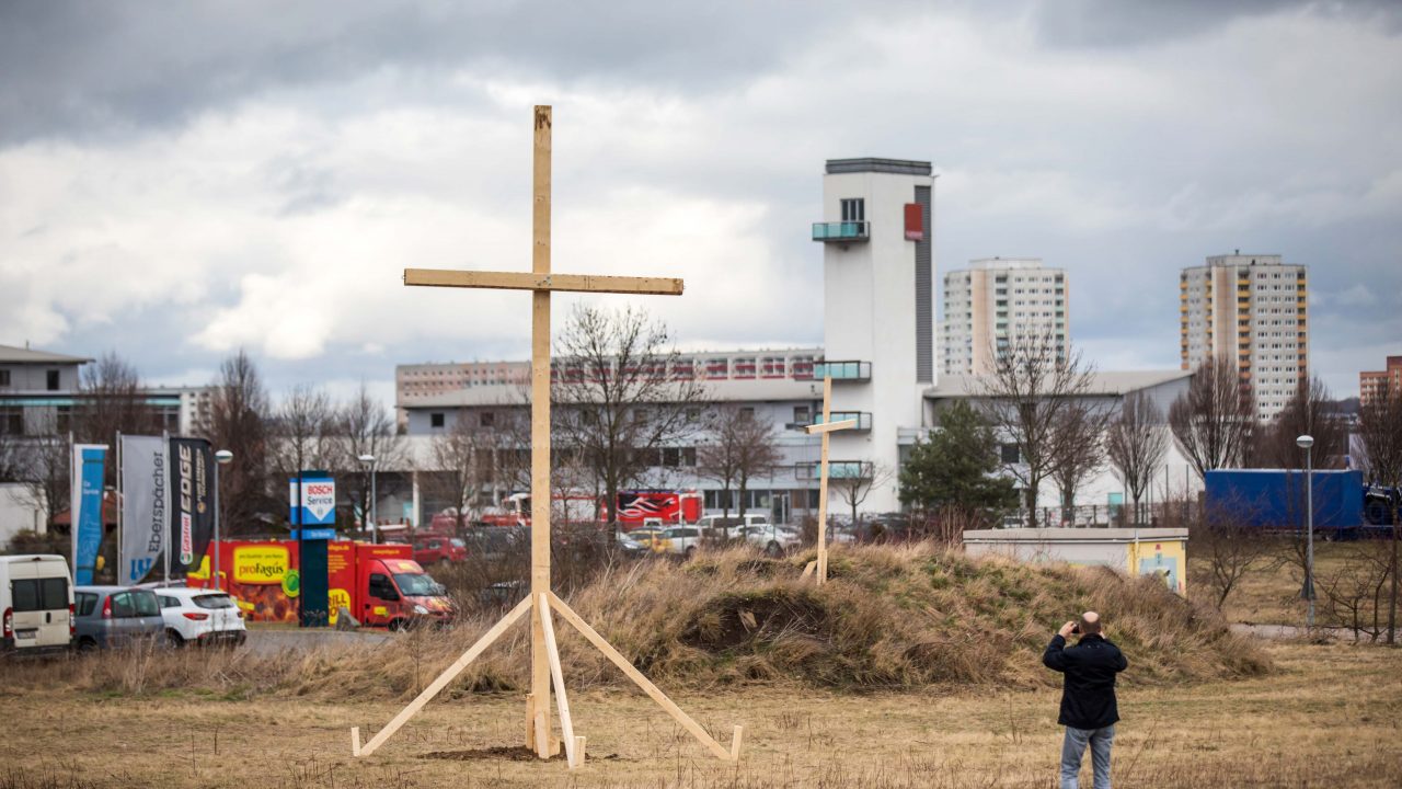 Protestaktion gegen Moschee-Neubau