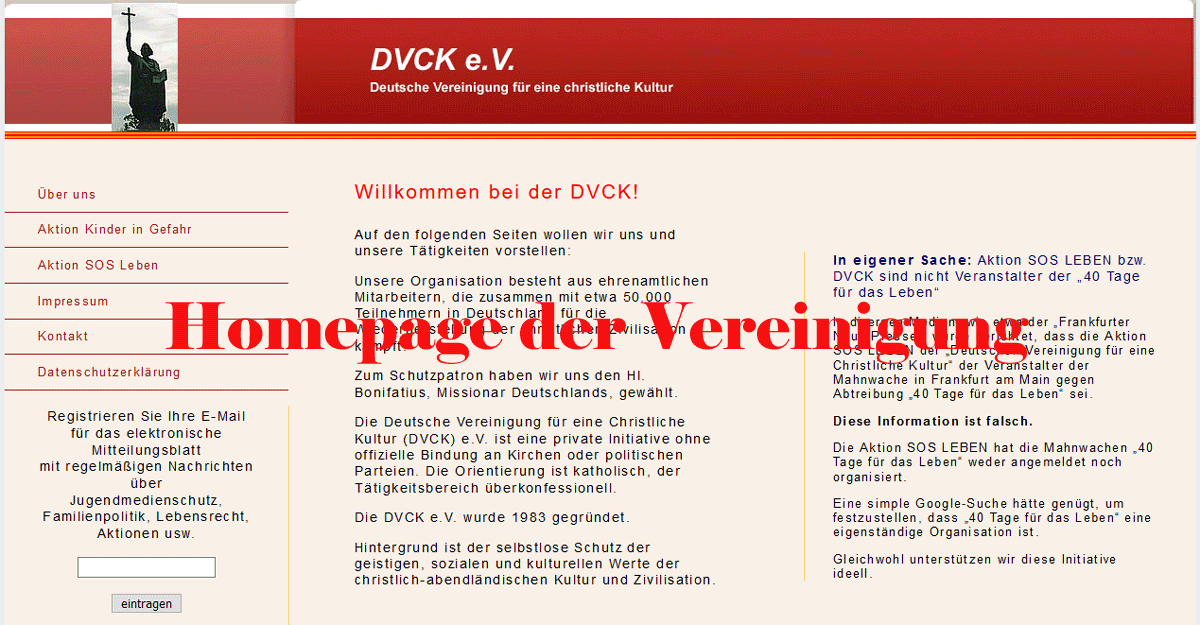 Deutsche Vereinigung für eine christliche Kultur e. V. (DVCK e.V