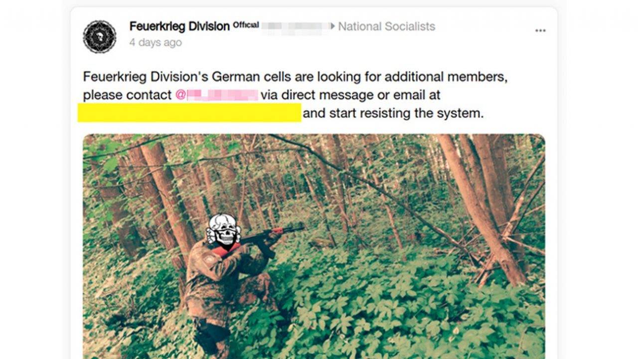 Screenshot from Feuerkrieg Division's Gab.ai account.