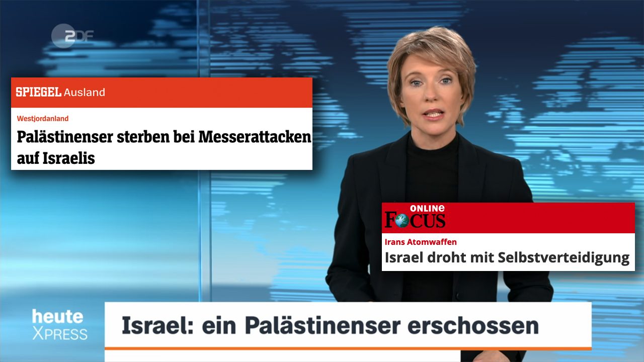 Ob im ZDF, Spiegel oder Focus: die deutsche Berichterstattung zu Israel ist oft nichts anderes als Täter-Opfer-Umkehr.