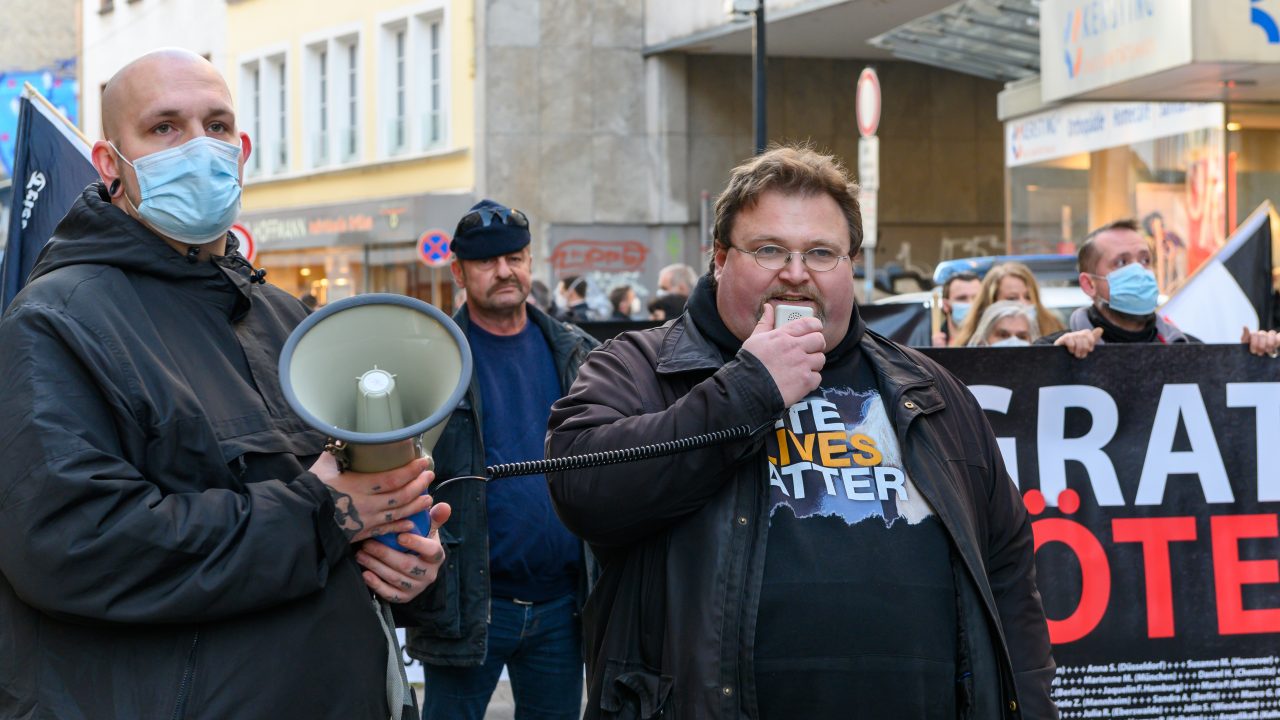 2021-02-27 Trier NPD Demo wegen Ermordung Edith Blum, Florian Grabowski Die Rechte, Safet Babic NPD