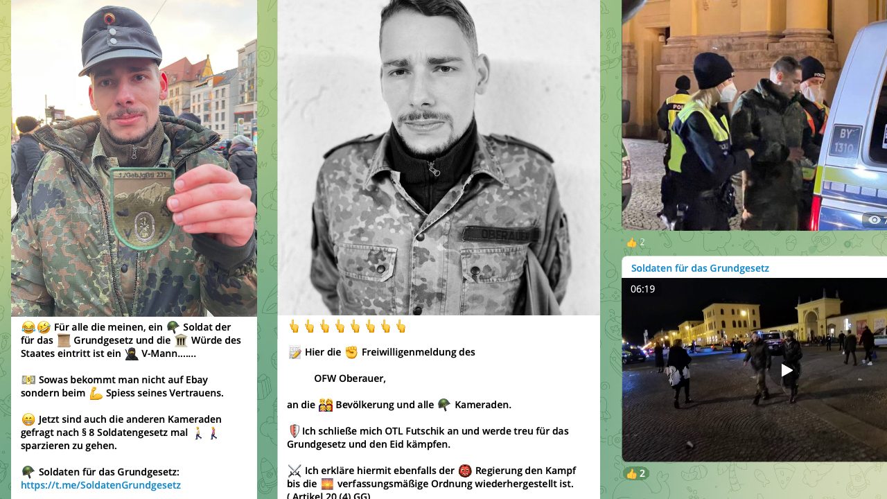 Ein Drama in drei Akten: Die Radikalisierung des Bundeswehrsoldaten Andreas Oberauer, der Selfies und Videos in seinem Telegram-Kanal hochlädt