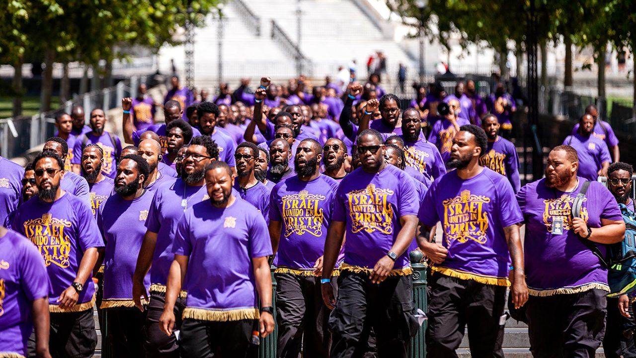 Mitglieder der "Israel United in Christ" in Washington D.C., eine antisemitische Sekte innerhalb der sogenannten "Black Hebrew Israelites"