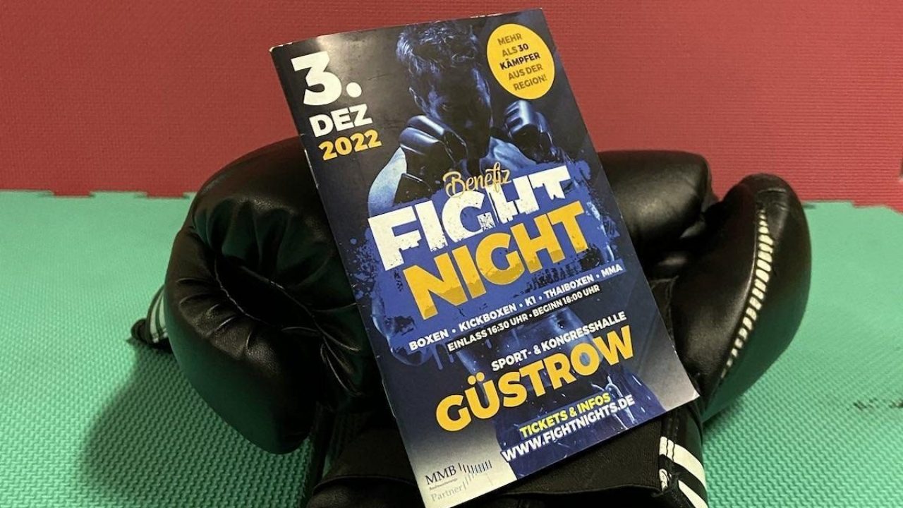 Flyer der "Benefiz Fight Night" vom 3. Dezember 2022 in Güstrow