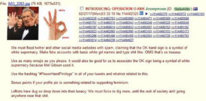 Start der "Operation KKK" auf 4chan (Quelle: Screenshot)