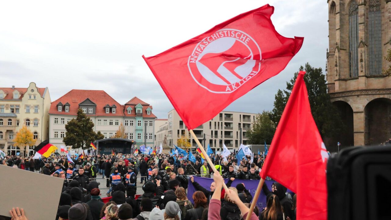 231018_In Erfurt demonstrierten etwa 4000 Menschen gegen einen Aufmarsch der AfD