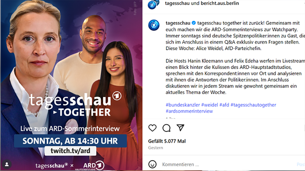 Watch-Party mit Weidel (Quelle: Screenshot)