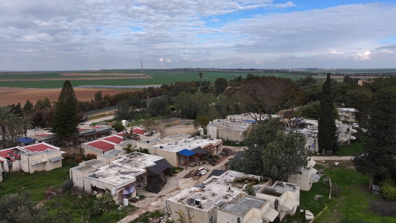 Aerial Drone View Kfar Aza Damaged Area