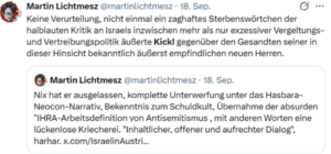 Identitären-Vordenker Martin Lichtmesz wettert auf X über Kickls „komplette Unterwerfung" – und raunt von dessen „äußerst empfindlichen neuen Herren". (Quelle: X)
